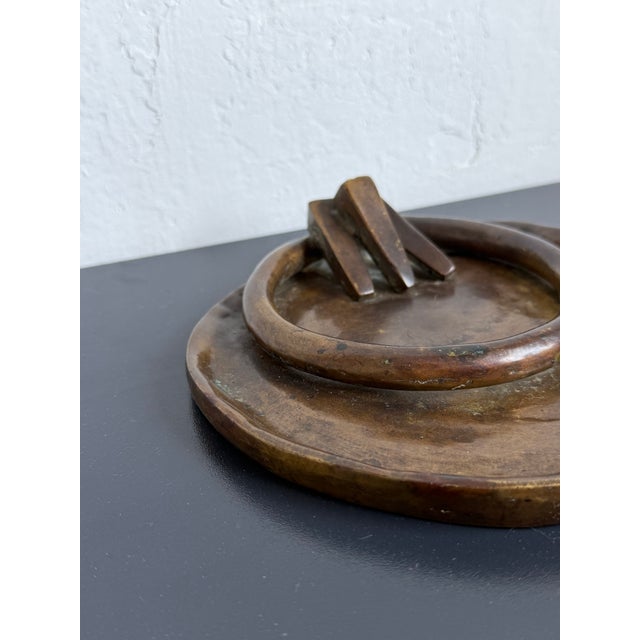 Bronze Brazilian Modern Handcrafted Studio Bronze Ashtray or Catchall, Signed Ds For Sale - Image 8 of 11