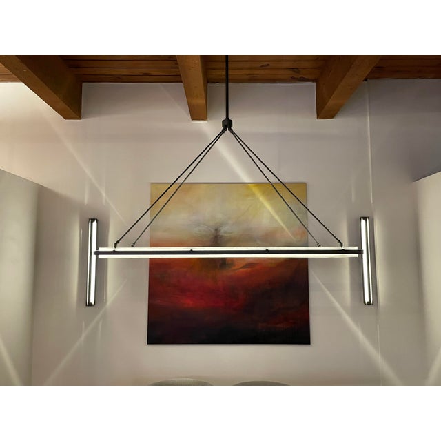 Contemporary Iron Rectangular Peralta Chandelier from Restoration