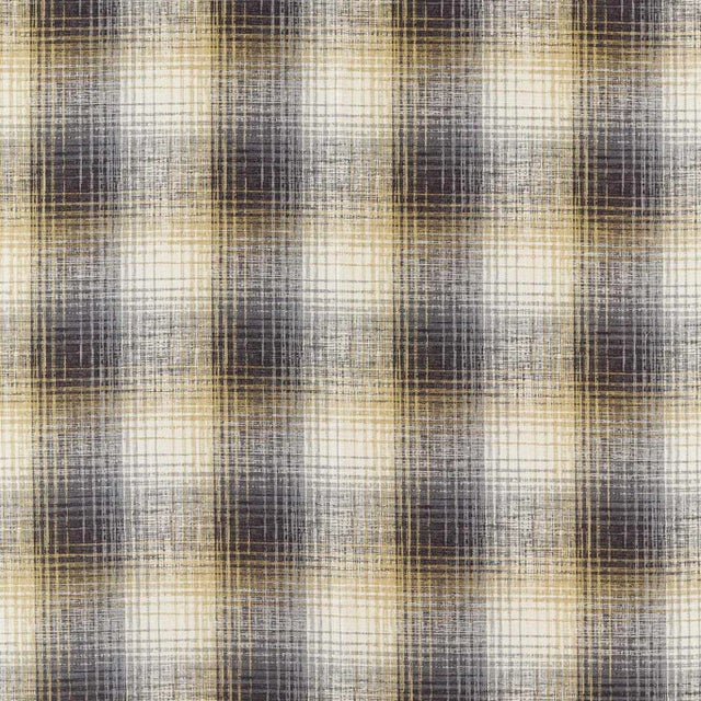 Harlequin Hamada Fabric in Charcoal/Gold For Sale