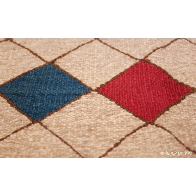 Nazmiyal Collection Mid Century Modern Swedish Geometric Kilim Area Rug For Sale - Image 9 of 10