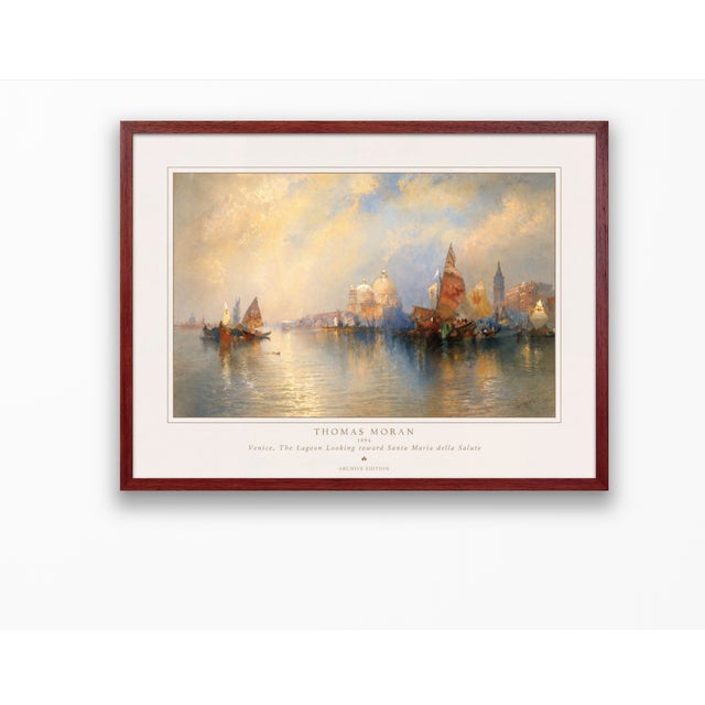 Thomas Moran 1894 Venice Fine Art Mounted Gallery Board Print - The Lagoon For Sale - Image 14 of 16