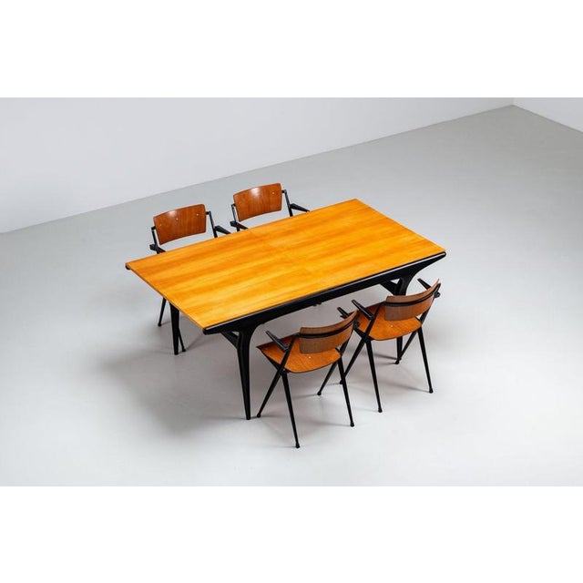 Black T4 Dining Table in Beech by Alfred Hendrickx for Belform, Belgium, 1958 For Sale - Image 8 of 18