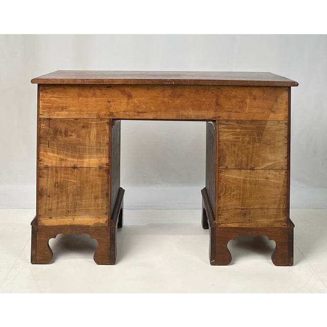 Early 20th Century Vintage Chippendale Style Solid Walnut Kneehole Desk For Sale - Image 5 of 14