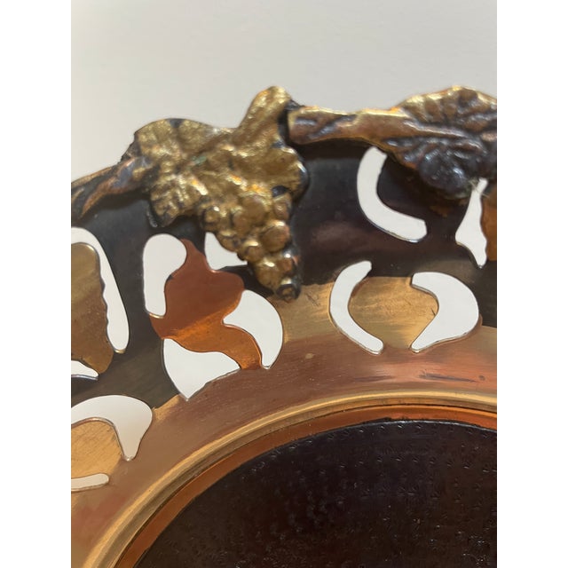 Mid-Century Modern Vintage Egyptian Brass and Copper Metalworks Plate With Pharaoh and Queen For Sale - Image 3 of 11