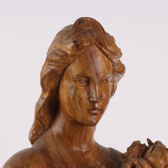 Antique Sculpture in Olive Wood For Sale - Image 3 of 11