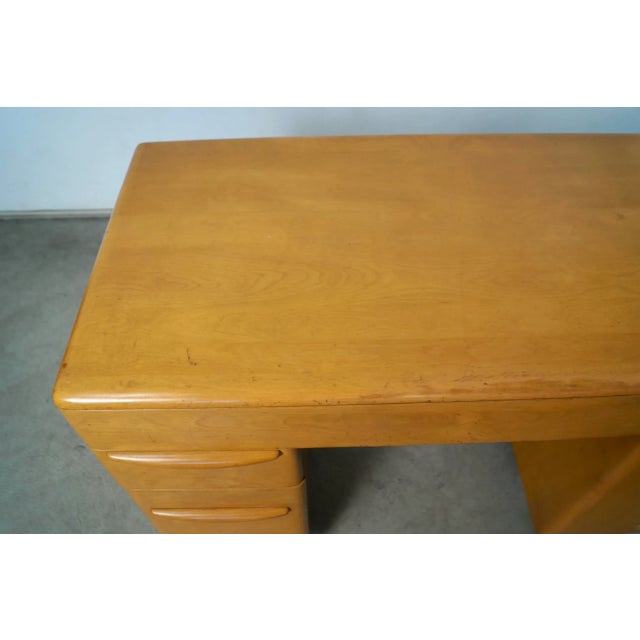 Goldenrod 1950’s Mid-Century Modern Heywood Wakefield Solid Maple Desk For Sale - Image 8 of 12