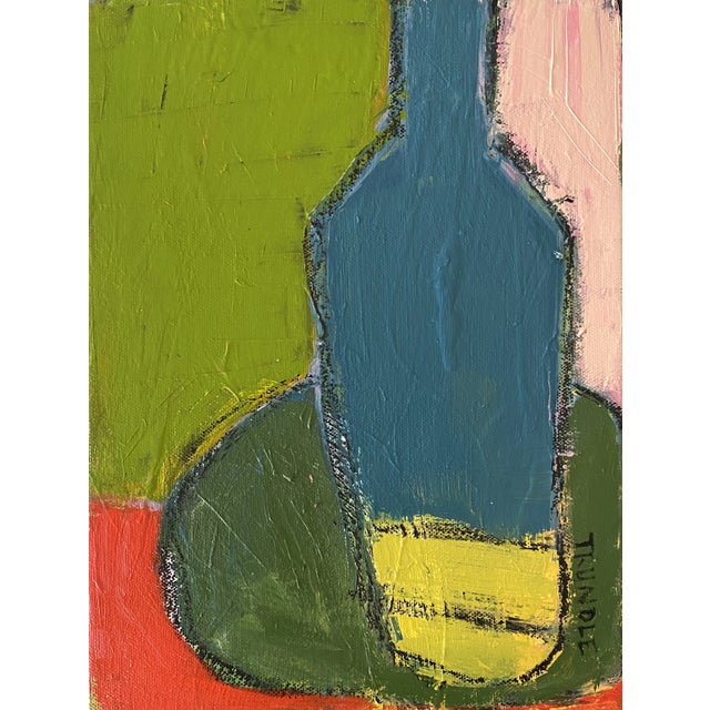 Acrylic on canvas, 12 x 9 x 1.5, edges painted pale gray, back wired, ready to hang.