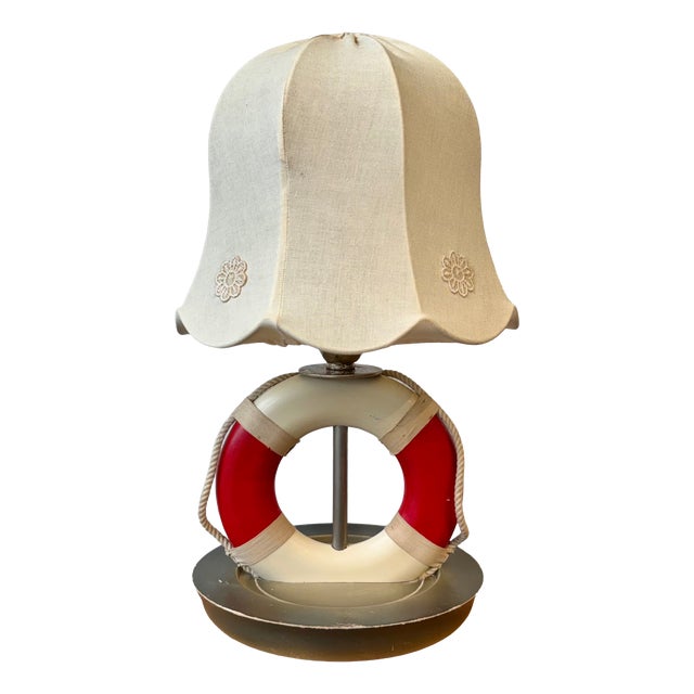 Swedish Modern Nautical Lifebuoy Table Lamp by Olof Heijke, Stockholm, 1940s For Sale