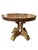 Traditional Mid 20th Century Impressive Regency Burled Fruitwood Pedestal Center Table With Gilded Dolphin Base For Sale - Image 3 of 14