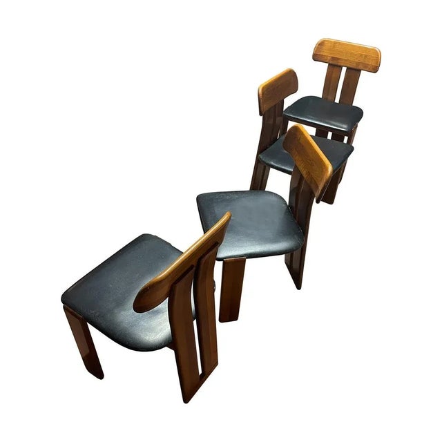 Black Sapporo Dining Chairs by Mario Marenco for Mobilgirgi, 1970s, Set of 5 For Sale - Image 8 of 10
