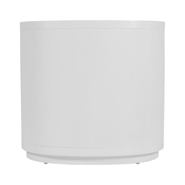 Nora 28 in. W Oval Wood 4 Drawer Nightstand, Textured White For Sale - Image 9 of 11
