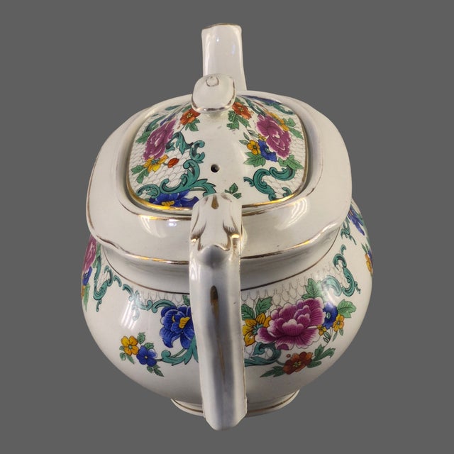 Vintage Booths England Silicon China "Floradora" Pattern Tea Pot For Sale - Image 9 of 12