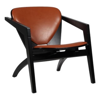 Butterfly Lounge Chairs in Black Beech and Full Grain Leather attributed to Hans J. Wegner for Getama, 2000s For Sale