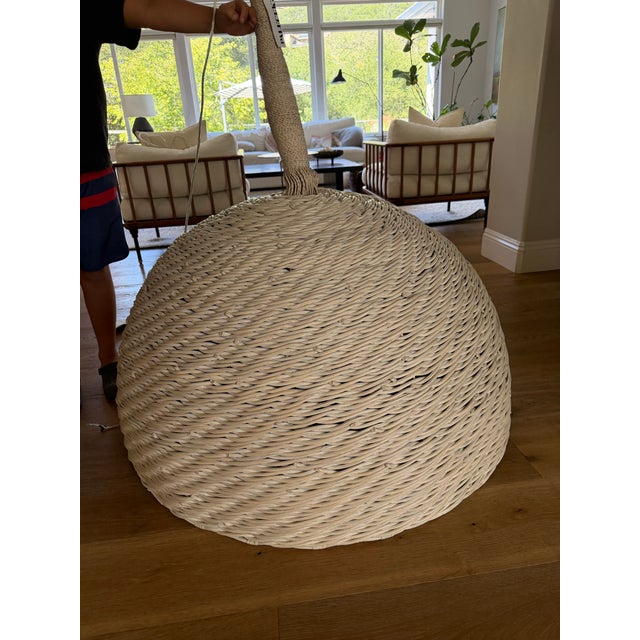 Palecek Palecek Wisteria Oversized Pendant, White Washed For Sale - Image 4 of 7