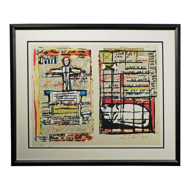 1990s Peter Malkin "With Love and Peace" Hand Signed Lithograph With Custom Frame For Sale