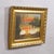 19th Century Painting with Swans on a Lake at Sunset The antique oil painting, presented in a gilded wooden frame, was...