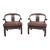 Vintage Ming-Style Chinese Horseshoe-Back Lounge Chairs, a Pair For Sale