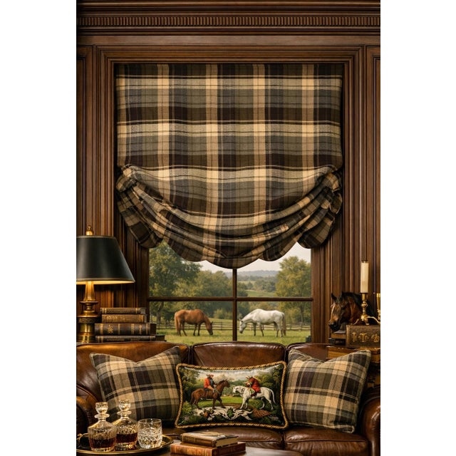 A richly woven tartan plaid in the classic Ralph Lauren sporting‑life palette, this fabric brings warmth, tradition, and...