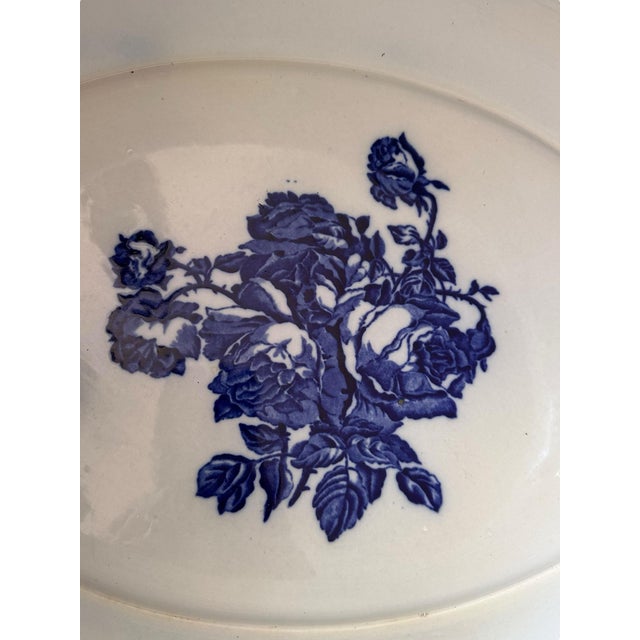 Large 1940s Blakeney Ironstone Staffordshire English Blue and White Footbath For Sale - Image 11 of 12