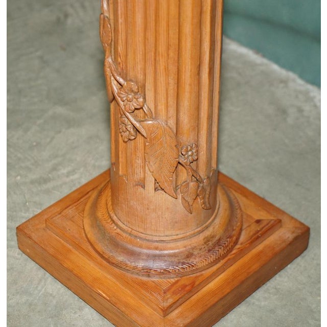 Antique English Carved Oak Vine Pedestal For Sale - Image 12 of 14