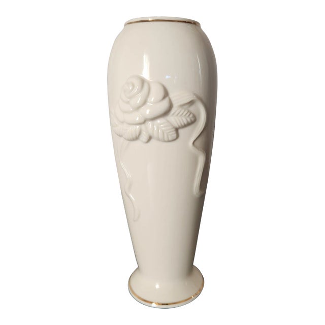 1970s Lenox Porcelain Rose Blossom Bud Vase For Sale