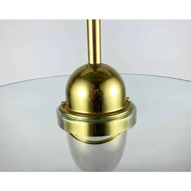 Large German Suspended Glass Disk Ceiling Lamp, 1980s For Sale - Image 4 of 6