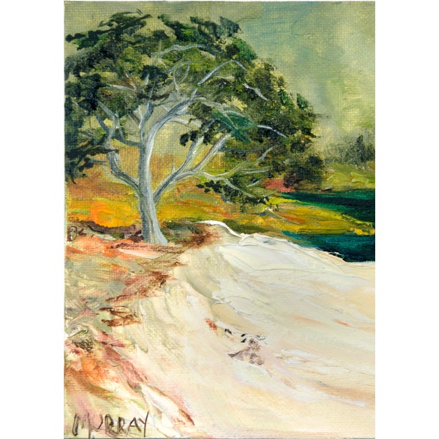 Impressionist Sandy Beach - Impasto California Landscape With Water Inlet by Kathleen Murray For Sale - Image 3 of 6