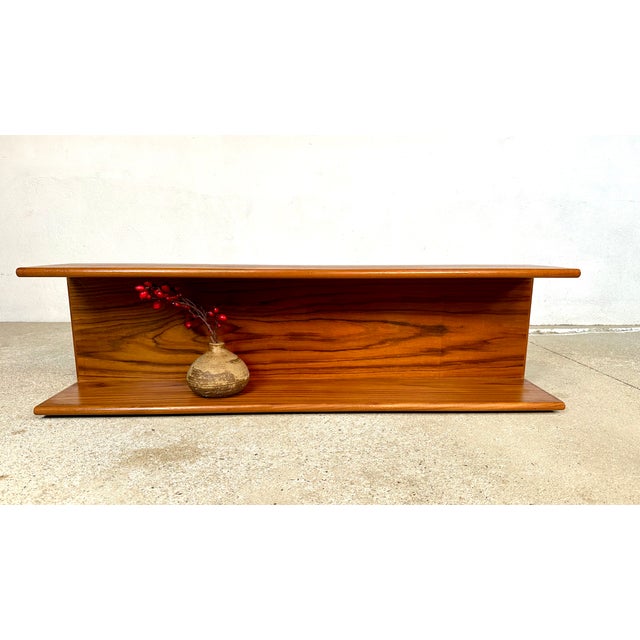 Minimalist Teakwood Wall Shelf, Germany, 1960s For Sale - Image 11 of 15