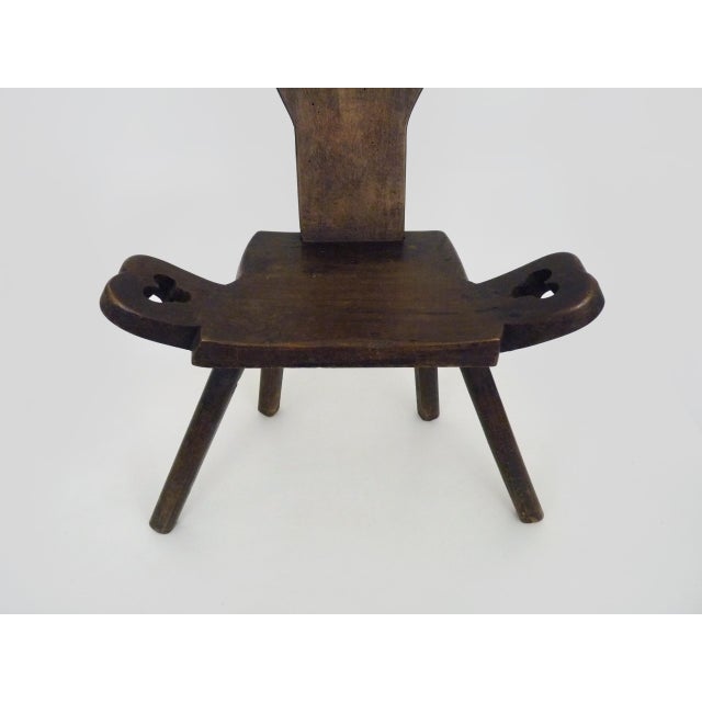 Brutalist Brutalist Tripod Chair in Raw Wood, 1960s For Sale - Image 3 of 9