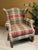 Wood Custom Calico Corners Tartan Plaid & Wood Wingback Chairs, English Country - A Pair For Sale - Image 7 of 12