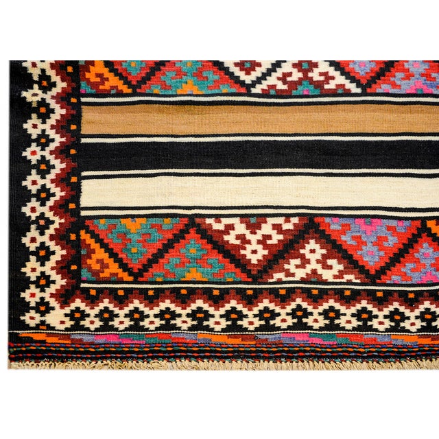 Textile Bold Vintage Zarand Kilim Runner For Sale - Image 7 of 8