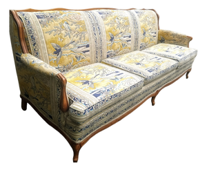 Exquisite, One-of-a-Kind Vintage French Regency-Style Chinoiserie 3-Seater Sofa.