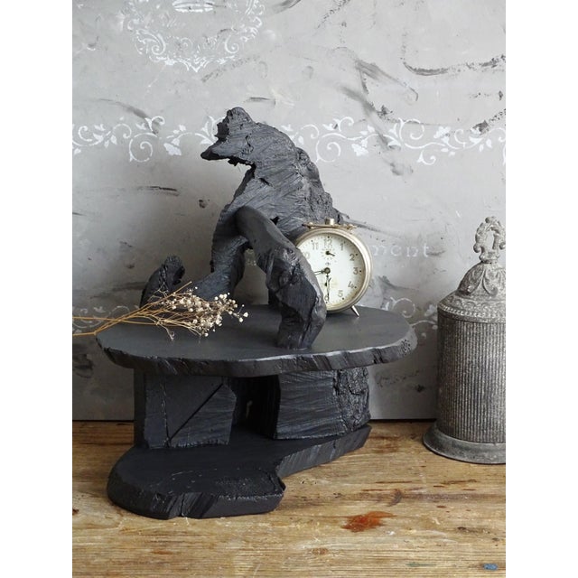 80s Abstract Wood Desktop Display, 2-Tier Shelf For Sale - Image 4 of 12