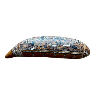 Vintage Intricately Hand-Carved Peruvian Folk Art Storyteller Gourd Rattle For Sale