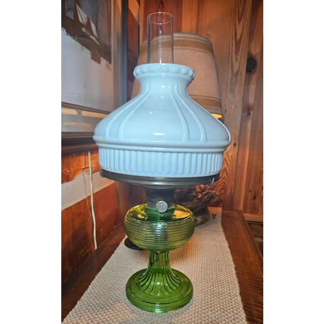 1920s Emerald Green Lincoln Drape Table Lamp Made by Bradley and Hubbard For Sale In Charlotte - Image 6 of 16
