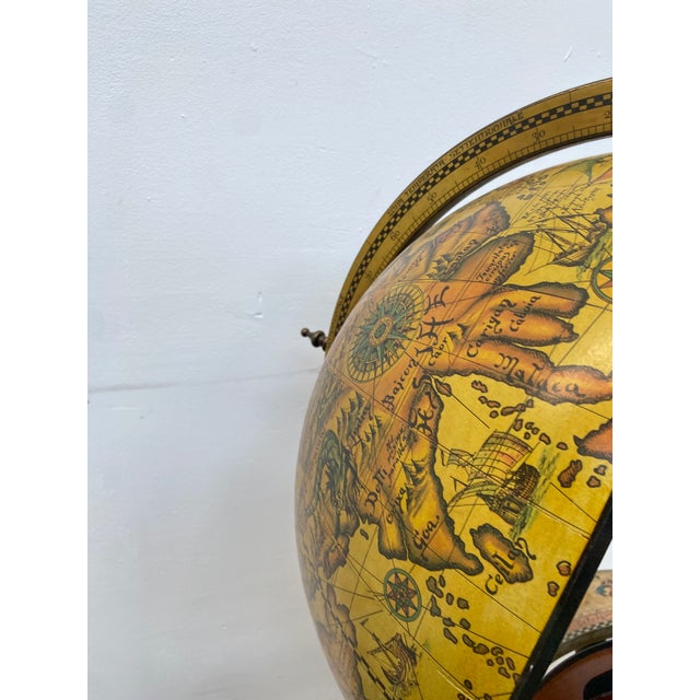 Vintage Rolling Wooden Globe Bar, Italy, 1960 For Sale - Image 11 of 14