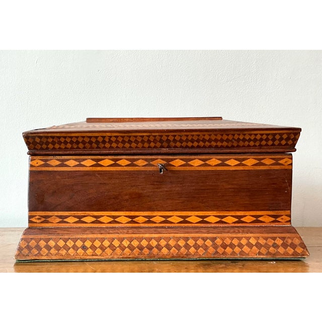 Vintage Boho 19th Century Marquetry Box For Sale - Image 4 of 9