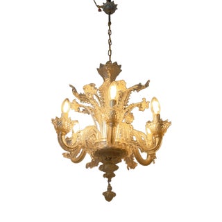 Small Venetian 6-Arm Chandelier For Sale