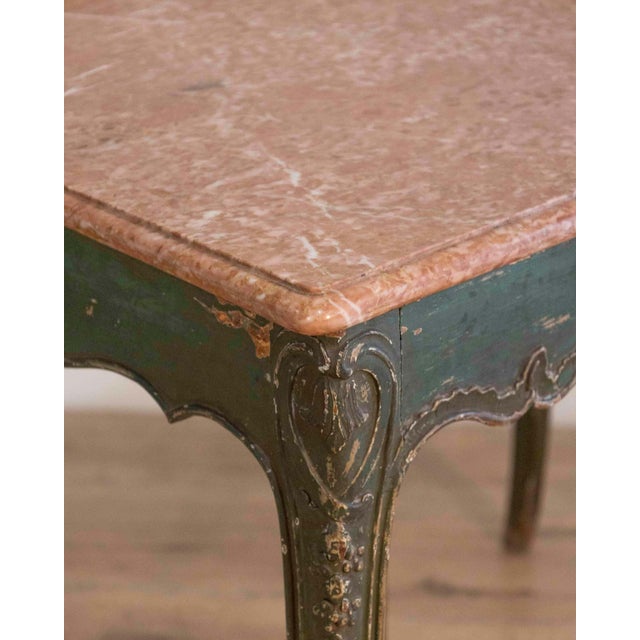 18th Century Regency Period Painted Game Table with Marble Top, Early 19th Century For Sale - Image 5 of 9