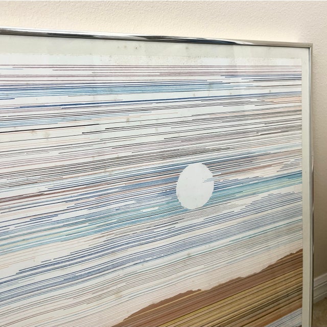 Late 20th Century Abstract Landscape Wall Art | Linear Landscape Serigraph by Marcus Usilvesky For Sale - Image 5 of 11