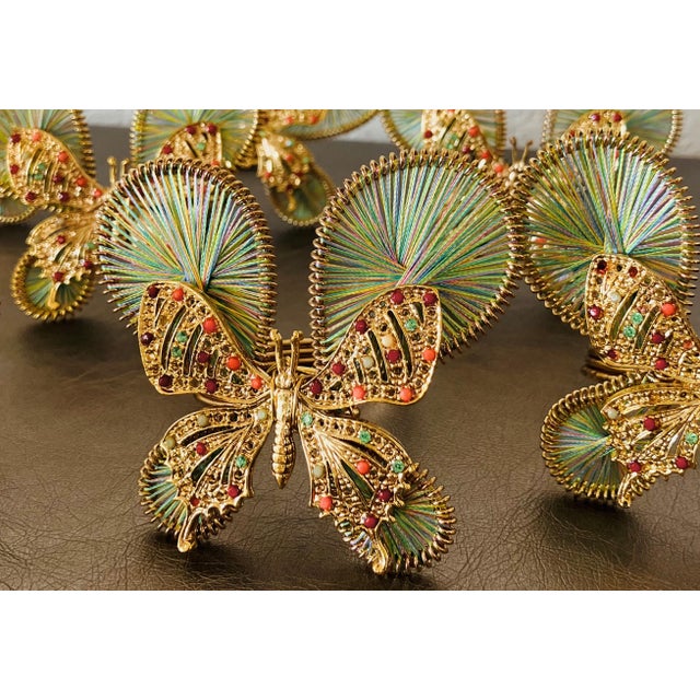 Artfully Chic Late 20th-Century Butterfly-Shaped Napkin Rings - Set of 8 For Sale - Image 11 of 18