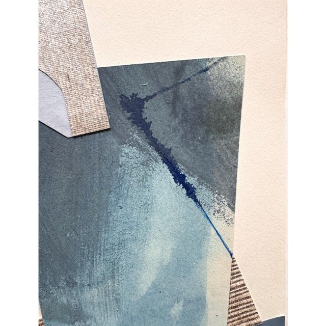 Blue "Im Blue 3" Original Mixed-Media Collage on Paper by Zac Woodiel For Sale - Image 8 of 11