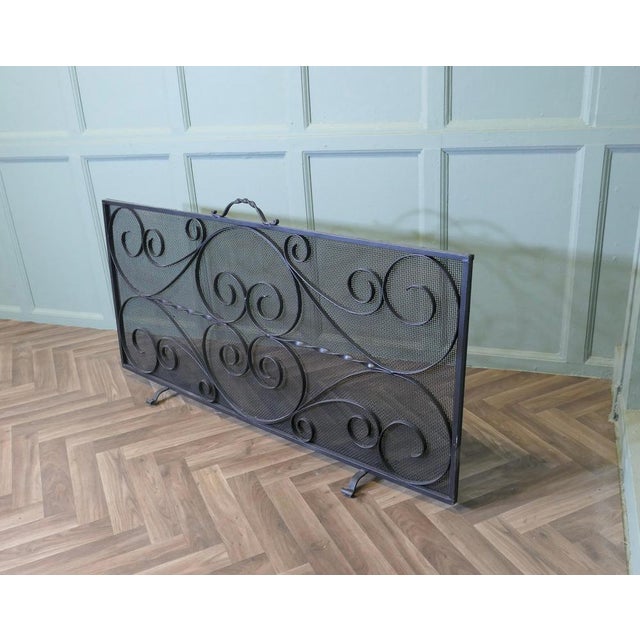 Long Wrought Iron Fire Screen, 1960 For Sale - Image 3 of 8