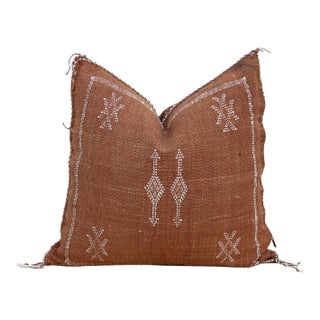 Rusted Column Cactus Silk Moroccan Pillow For Sale