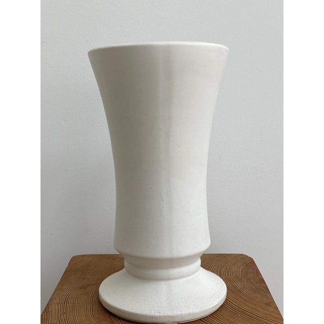 1940’s Modern Matte White Ceramic Vase For Sale - Image 13 of 13