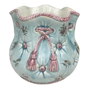 19th Century French Majolica Cache Pot Bag Fives Lille