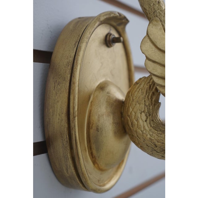 1980s 1980s Chapman Brass Swan Electrified Wall Sconces - a Pair For Sale - Image 5 of 9