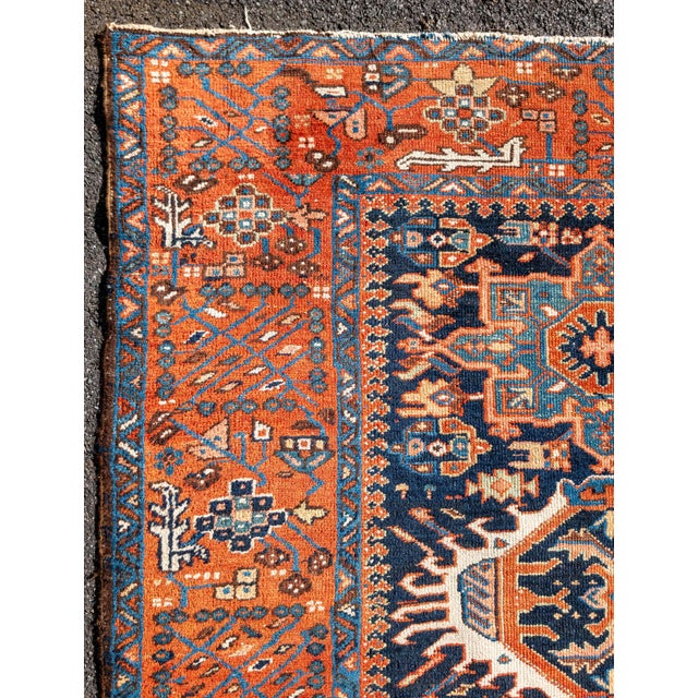 We are offering this colorful early 20th century Oriental Heriz or Karaja style rug. The rug has nice decorative patterns...