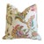 Colorful Botanical Floral Linen & Velvet Feather/Down Pillow For Sale