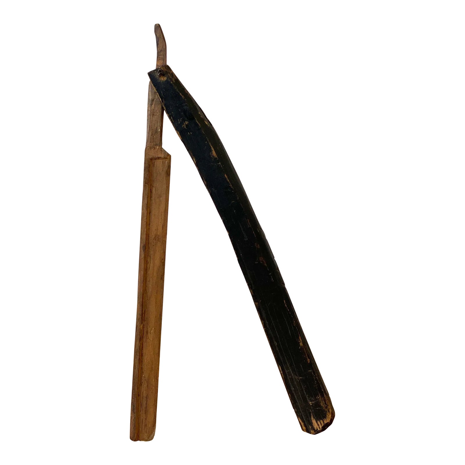 Vintage Folk Art Large Scale Wooden Straight Razor, Circa 1930s | Chairish